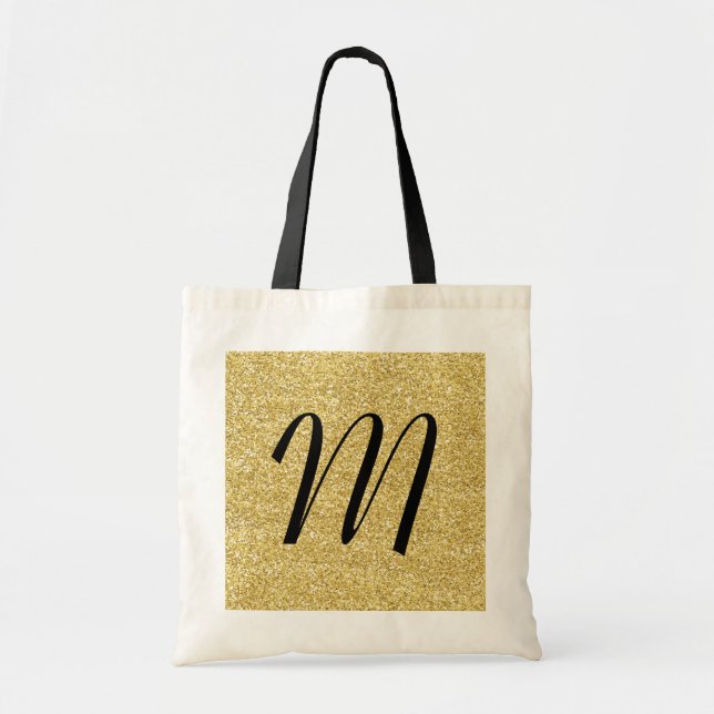 Glitter-look Disco Monogram Tote (Front)
