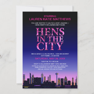 Glitter Look Hens' / Lingerie Movie Poster Party Invitation