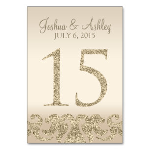 Glitter Look Wedding Table Numbers-Table Card 15