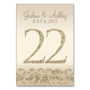 Glitter Look Wedding Table Numbers-Table Card 22