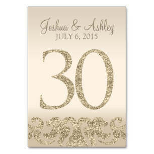 Glitter Look Wedding Table Numbers-Table Card 30