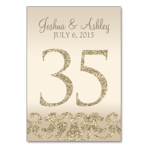 Glitter Look Wedding Table Numbers-Table Card 35