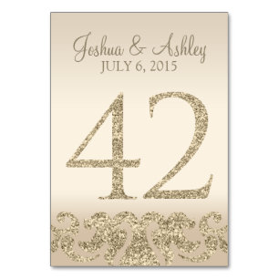 Glitter Look Wedding Table Numbers-Table Card 42