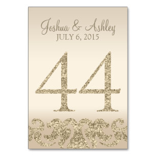 Glitter Look Wedding Table Numbers-Table Card 44
