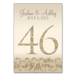 Glitter Look Wedding Table Numbers-Table Card 46