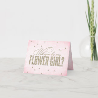 Glitter Look Will You Be My Flower Girl? Card
