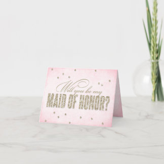 Glitter Look Will You Be My Maid of Honour Invitation
