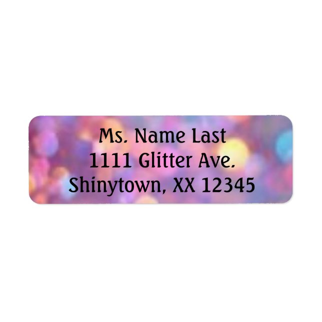 Glitter-looking Girly Small Return Address Labels (Front)