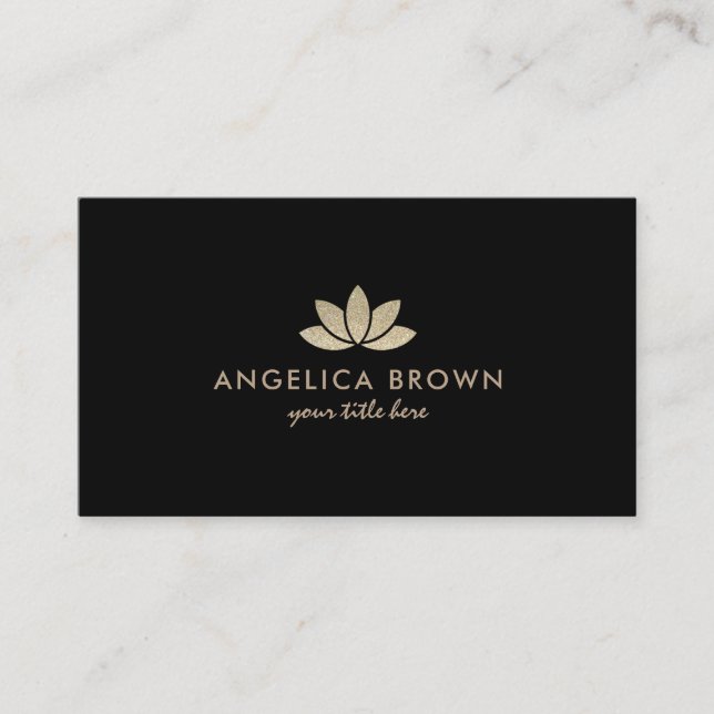 Glitter Lotus Flower Business Card (Front)