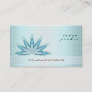 Glitter Lotus Flower Logo Yoga Healing Health Business Card