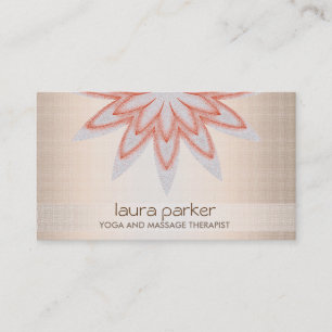 Glitter Lotus Flower Logo Yoga Healing Health Business Card