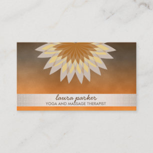 Glitter Lotus Flower Logo Yoga Healing Health Business Card