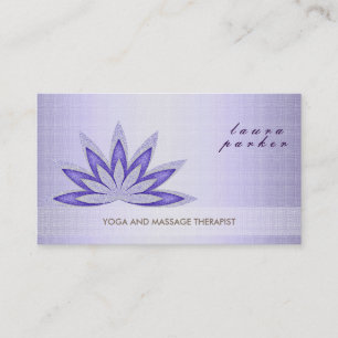 Glitter Lotus Flower Logo Yoga Healing Health Business Card