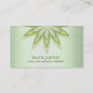 Glitter Lotus Flower Logo Yoga Healing Health Business Card