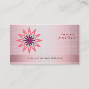 Glitter Lotus Flower Logo Yoga Healing Health Business Card