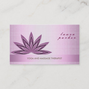 Glitter Lotus Flower Logo Yoga Healing Health Business Card