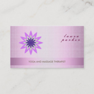 Glitter Lotus Flower Logo Yoga Healing Health Business Card