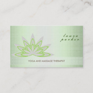 Glitter Lotus Flower Logo Yoga Healing Health Business Card