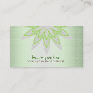 Glitter Lotus Flower Logo Yoga Healing Health Business Card