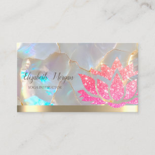  Glitter Lotus Flower Yoga Opal Stone Business Card