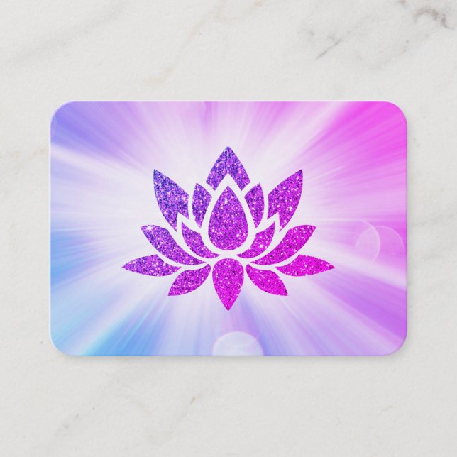 *~* Glitter Lotus Rays Reiki Healing Energy  Business Card (Front)