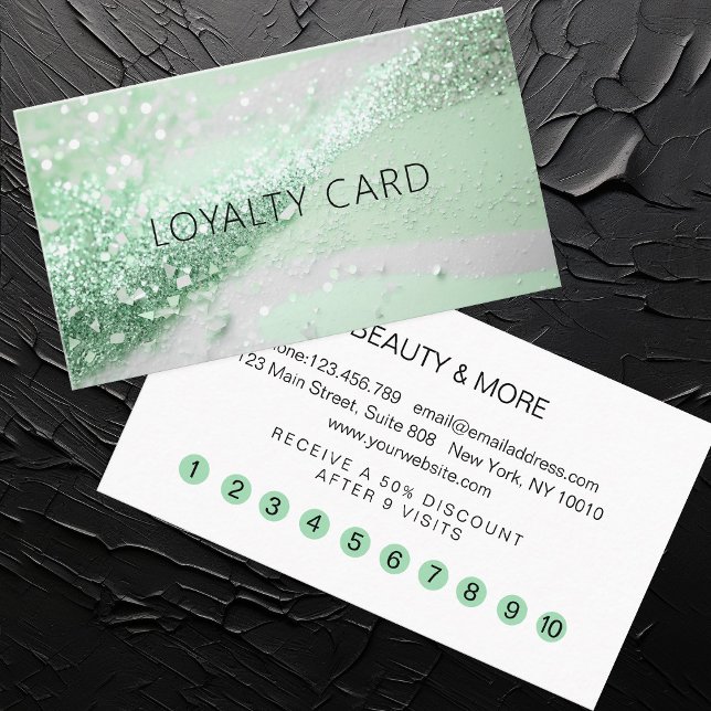 Glitter Loyalty 10 Nails Lashes Beauty Business Card (Creator Uploaded)