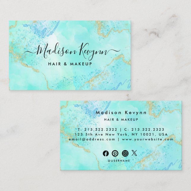  Glitter Marble Agate  Business Card (Front/Back)