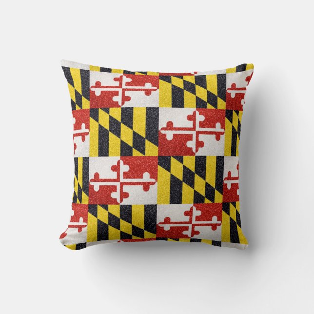 Glitter Maryland flag square pillow (Front)