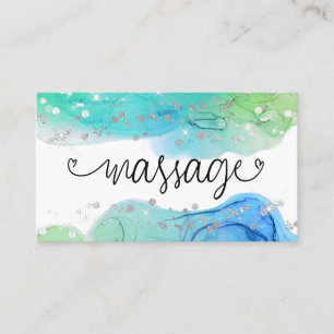 *~* Glitter Massage Therapist Therapy Hearts Business Card