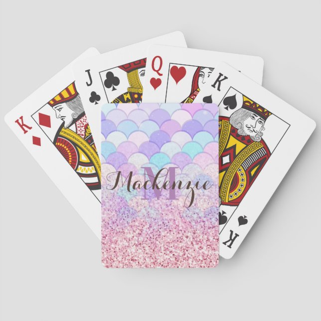 Glitter Mermaid Playing Cards (Back)