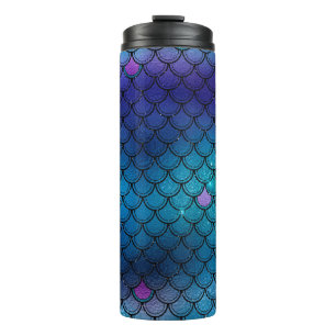 Glitter Mermaid Scale Pattern Thermal Tumbler