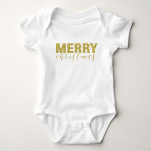 Glitter Merry Christmas Baby Bodysuit