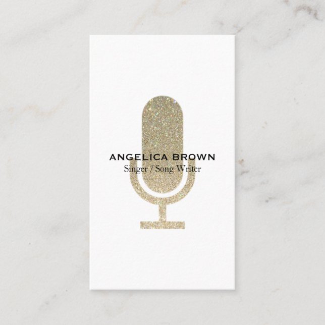 Glitter Microphone Business Card (Front)