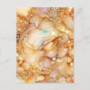 Glitter Minimal Seamless Golden Pattern Holiday Postcard