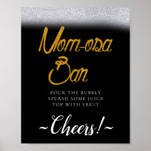 Glitter Minimal Simple Mimosa Bar Sign