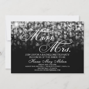 Glitter Miss to Mrs. Bachelorette Invitation