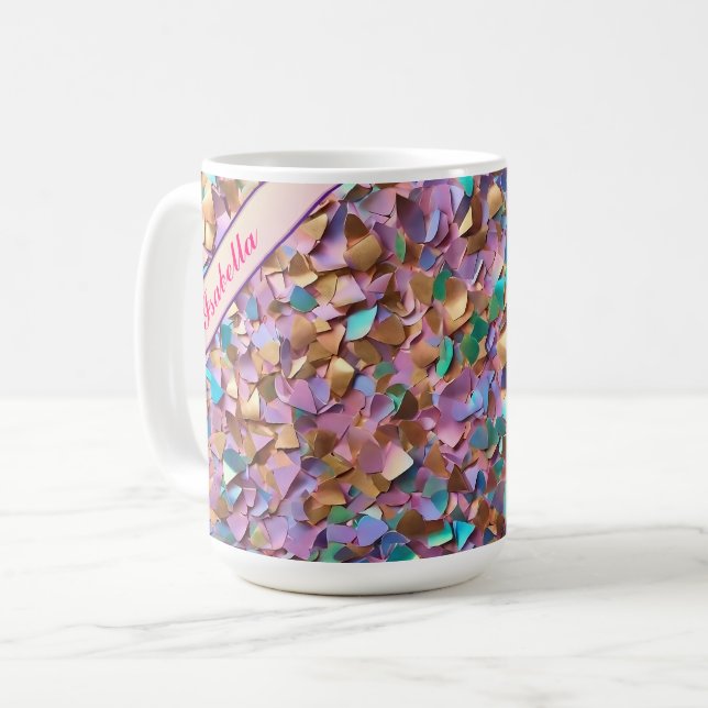 Glitter Modern Opal Holographic Collection Coffee Mug (Front Left)