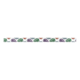 Glitter Monstera Ribbon Satin Ribbon