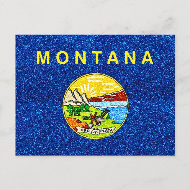 Glitter Montana flag postcard (Front)