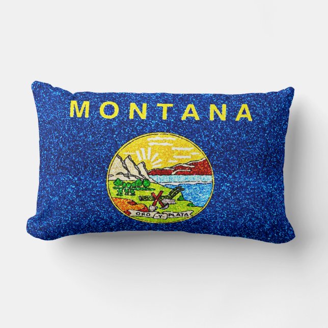 Glitter Montana flag rectangle pillow (Front)