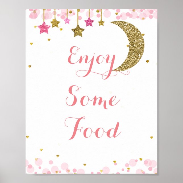 Glitter moon Enjoy Some Food Sign (Front)