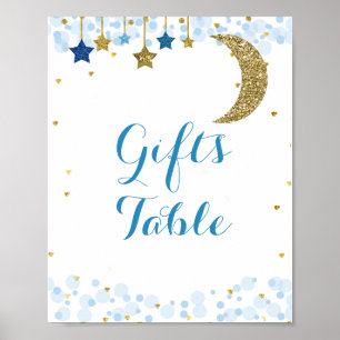 Glitter moon watercolor Gifts Table Sign