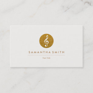 Glitter Musical Note Logo Business Card