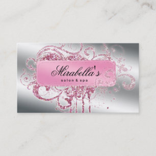 Glitter Nail Salon Appointment Elegant Bling Card