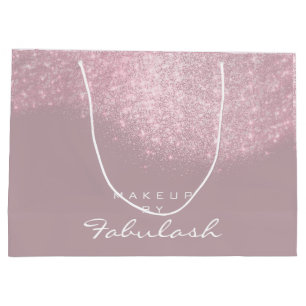 Glitter Name  Bridal Favour Pink White Purple Large Gift Bag