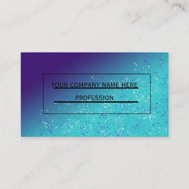 Glitter Ocean Blue Navi Aquatic Business Card (Front)