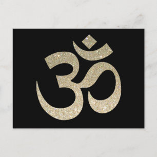 Glitter Om Symbol Post Card