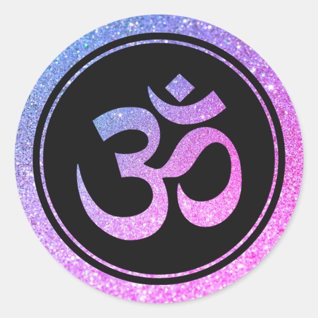 Glitter Om Symbol Sticker (Front)