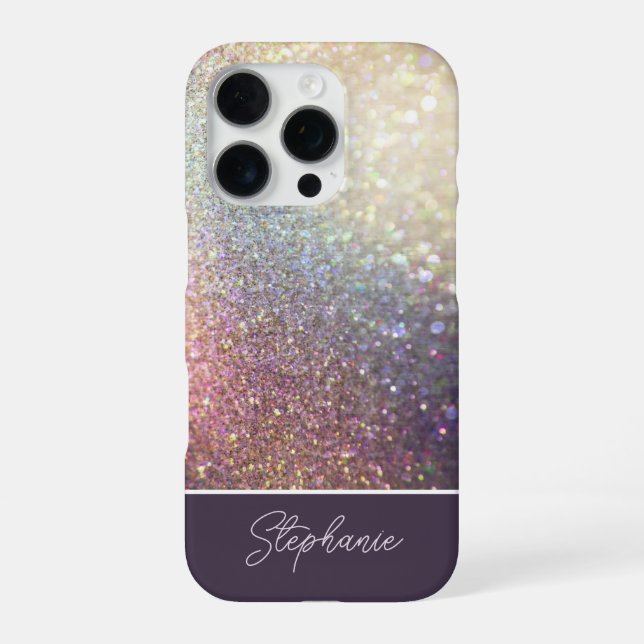 Glitter Ombre Custom Name iPhone Case (Back)