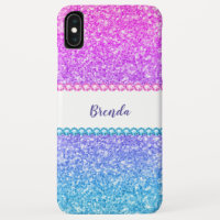 Glitter ombre & diamonds girly design